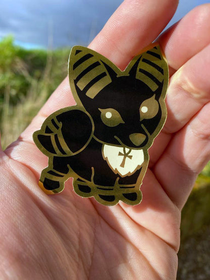 Anubis Glossy Gold Metallic Sticker - 2.5"