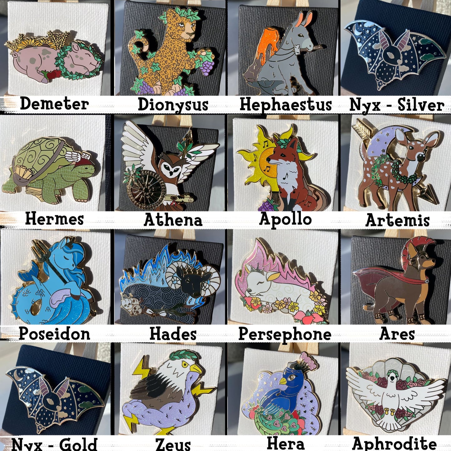 Full Set: 'Dorable Deities Series 2 // Greek Mythology Enamel Pins