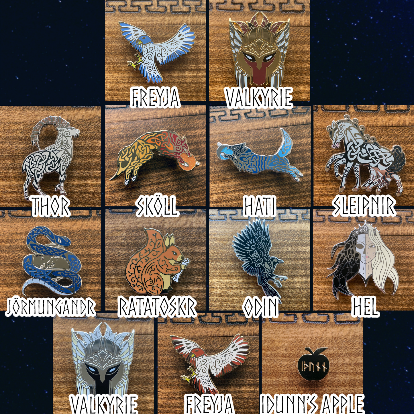 Full Set: Ragnarök // Norse Mythology Enamel Pins