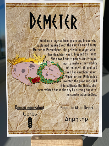 Demeter Pig // Greek Goddess Enamel Pin