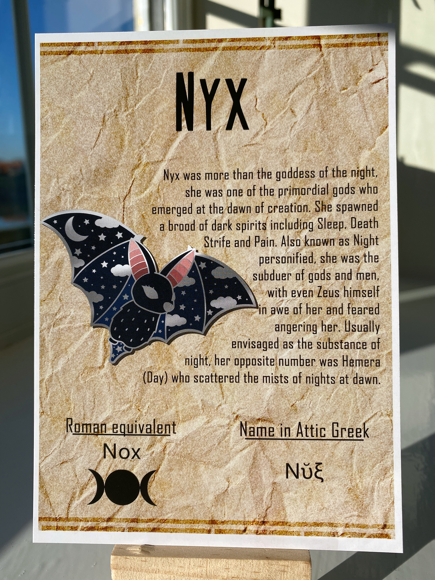 Nyx Bat Gold // Greek Goddess Enamel Pin