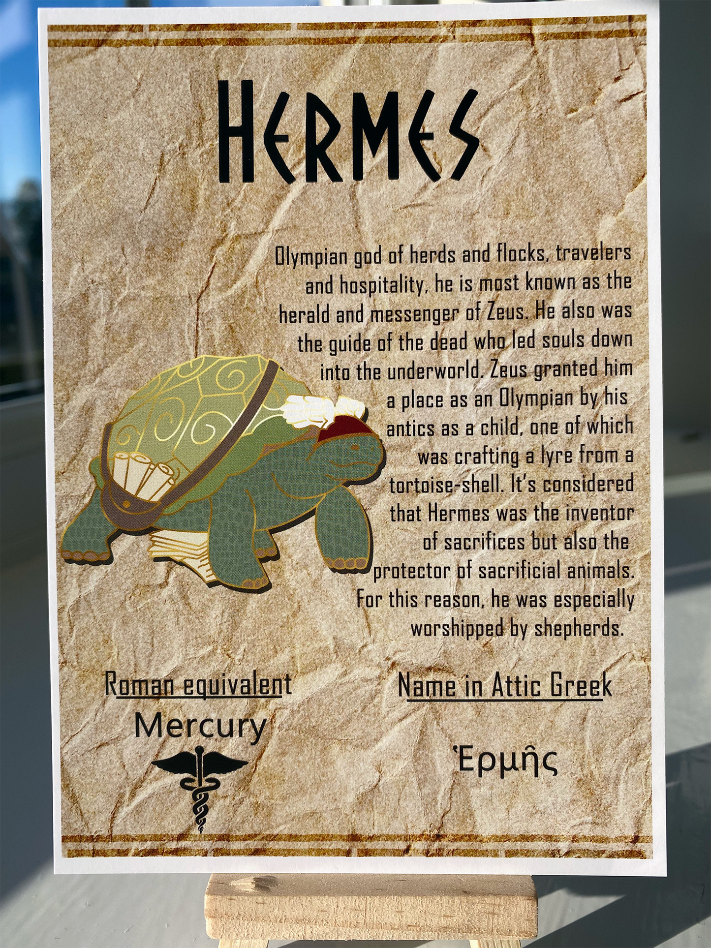 Hermes Tortoise // Greek God Enamel Pin