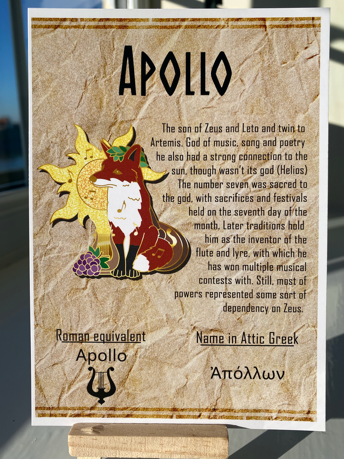 Apollo Fox // Greek God Enamel Pin