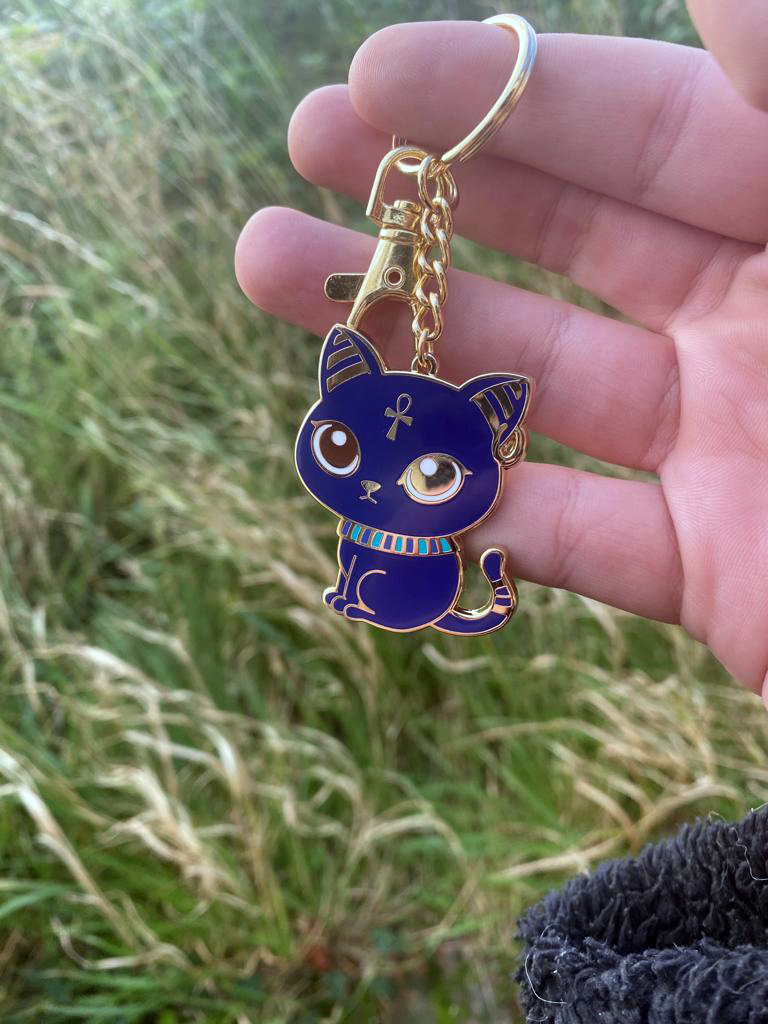 Bastet Egyptian God Metal Keyring // Egyptian Mythology