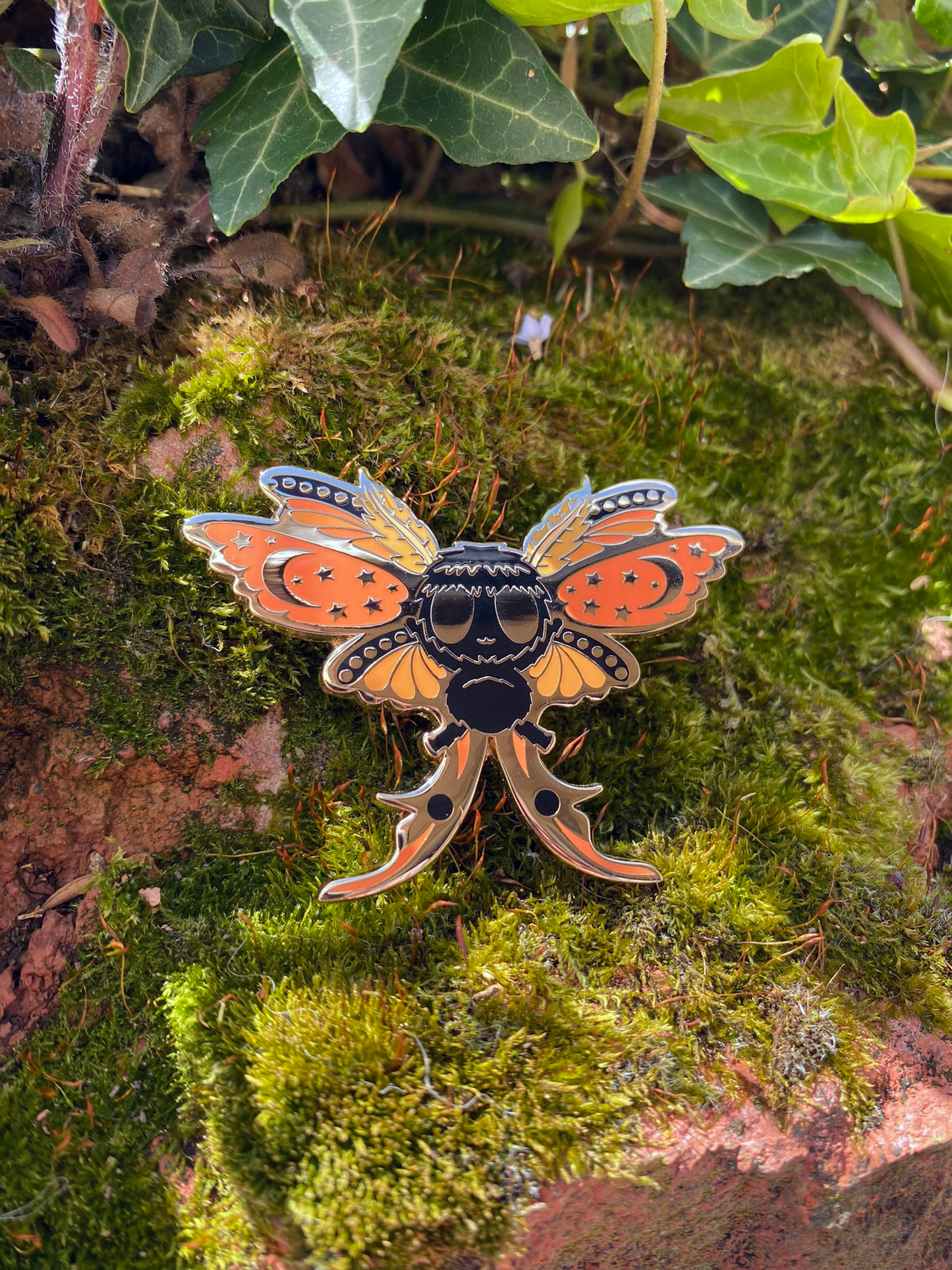 Monarch/Halloween Moth Enamel Pin