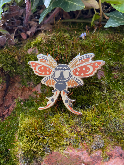 Monarch/Halloween Moth Enamel Pin