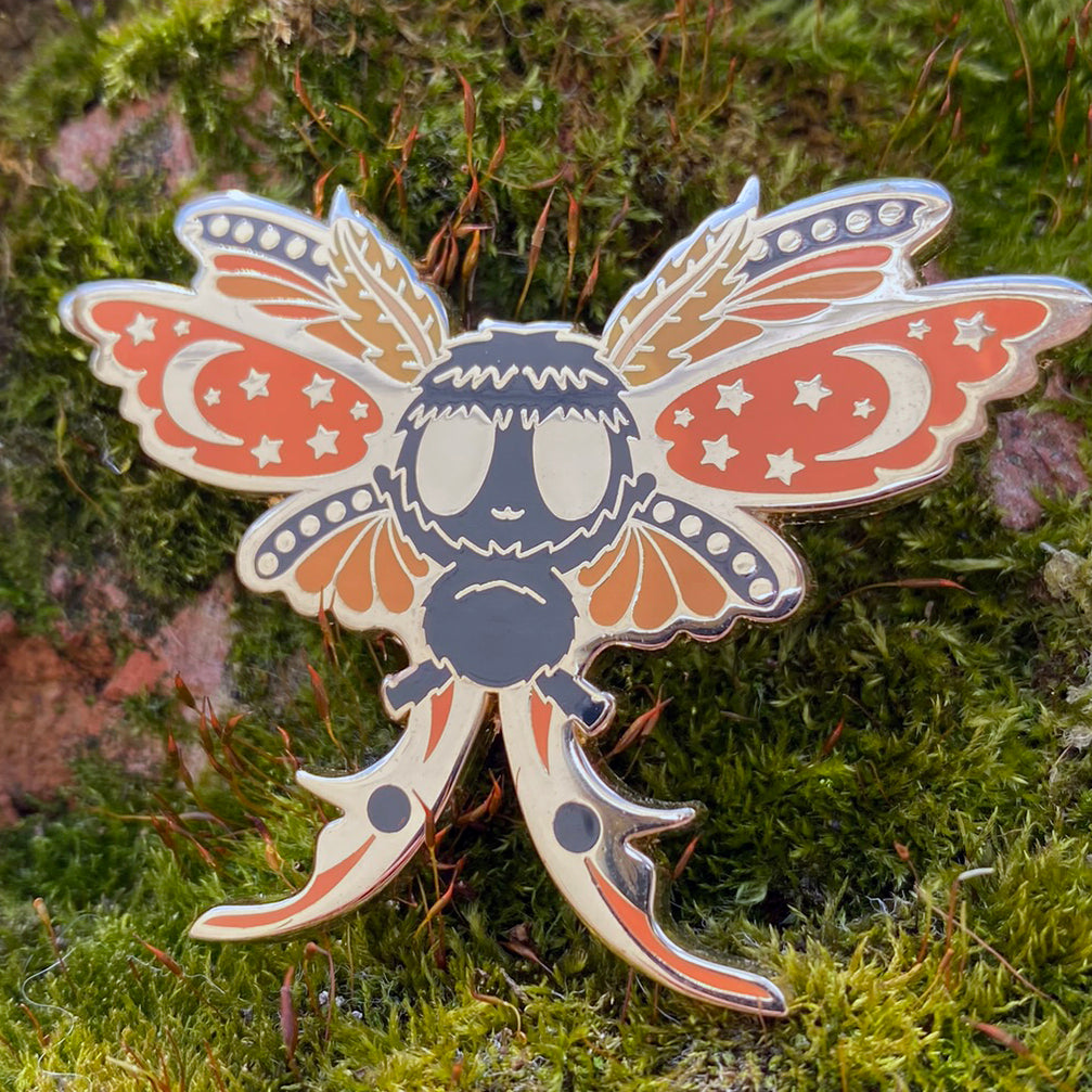 Monarch/Halloween Moth Enamel Pin