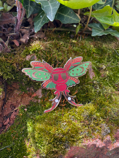 Christmas/Holidays Moth Enamel Pin