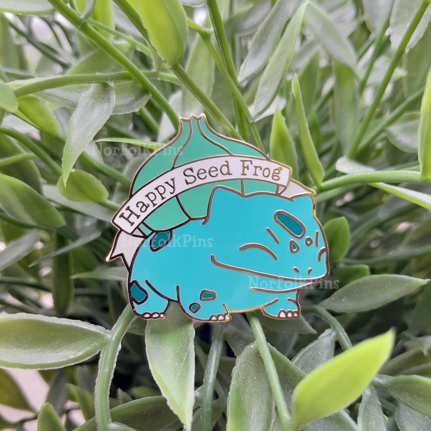 Bulbasaur Happy Seed Frog // Pokemon Enamel Pin