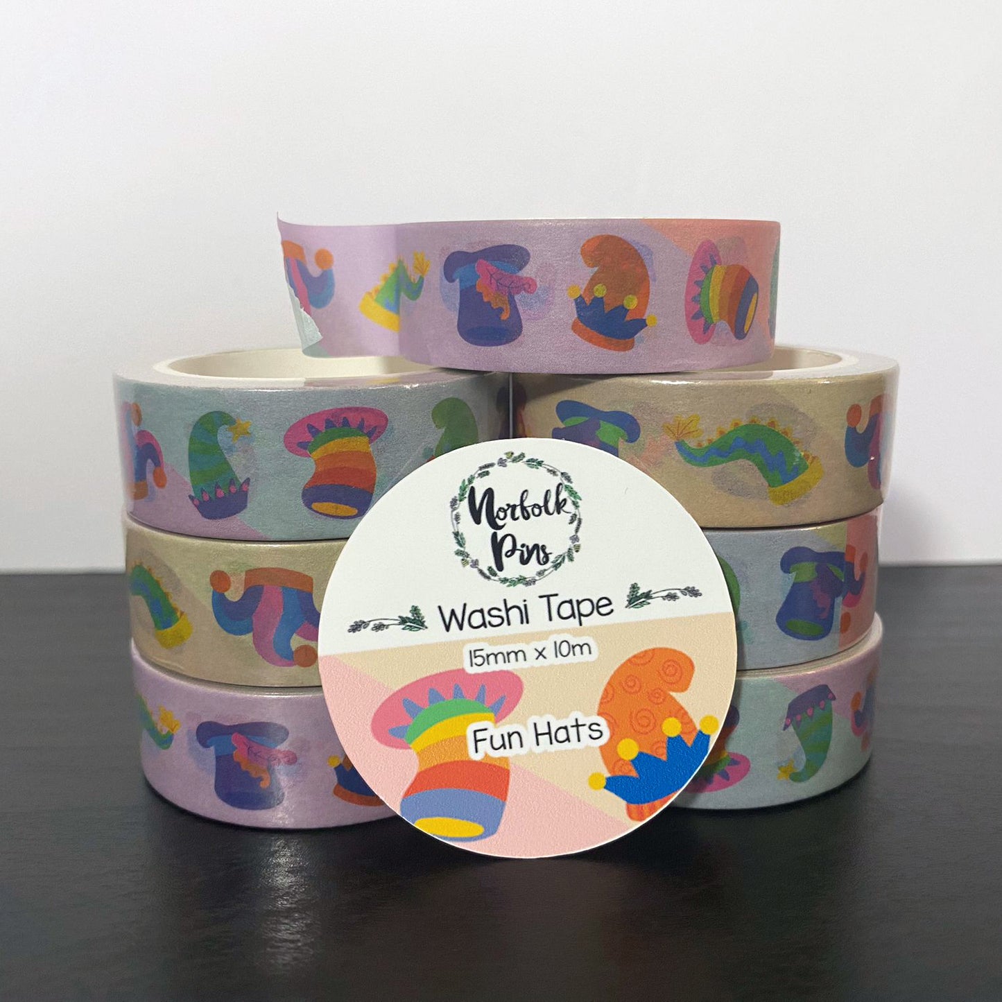 Fun Hats Washi Tape - 15mm x 10m