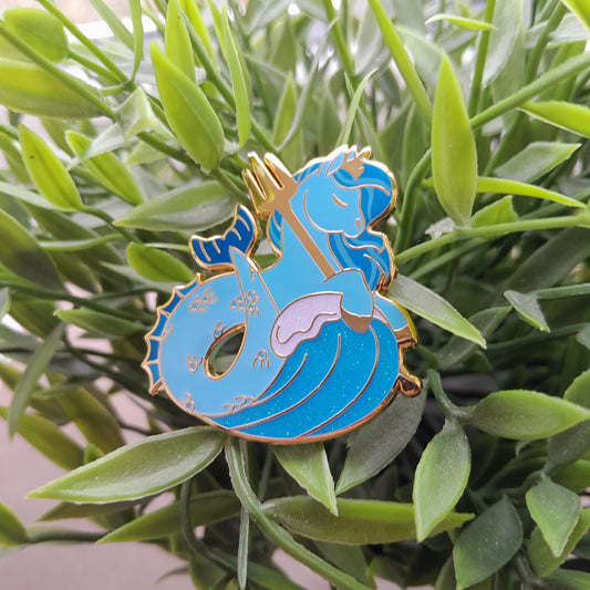 Poseidon Hippocampus // Greek God Enamel Pin