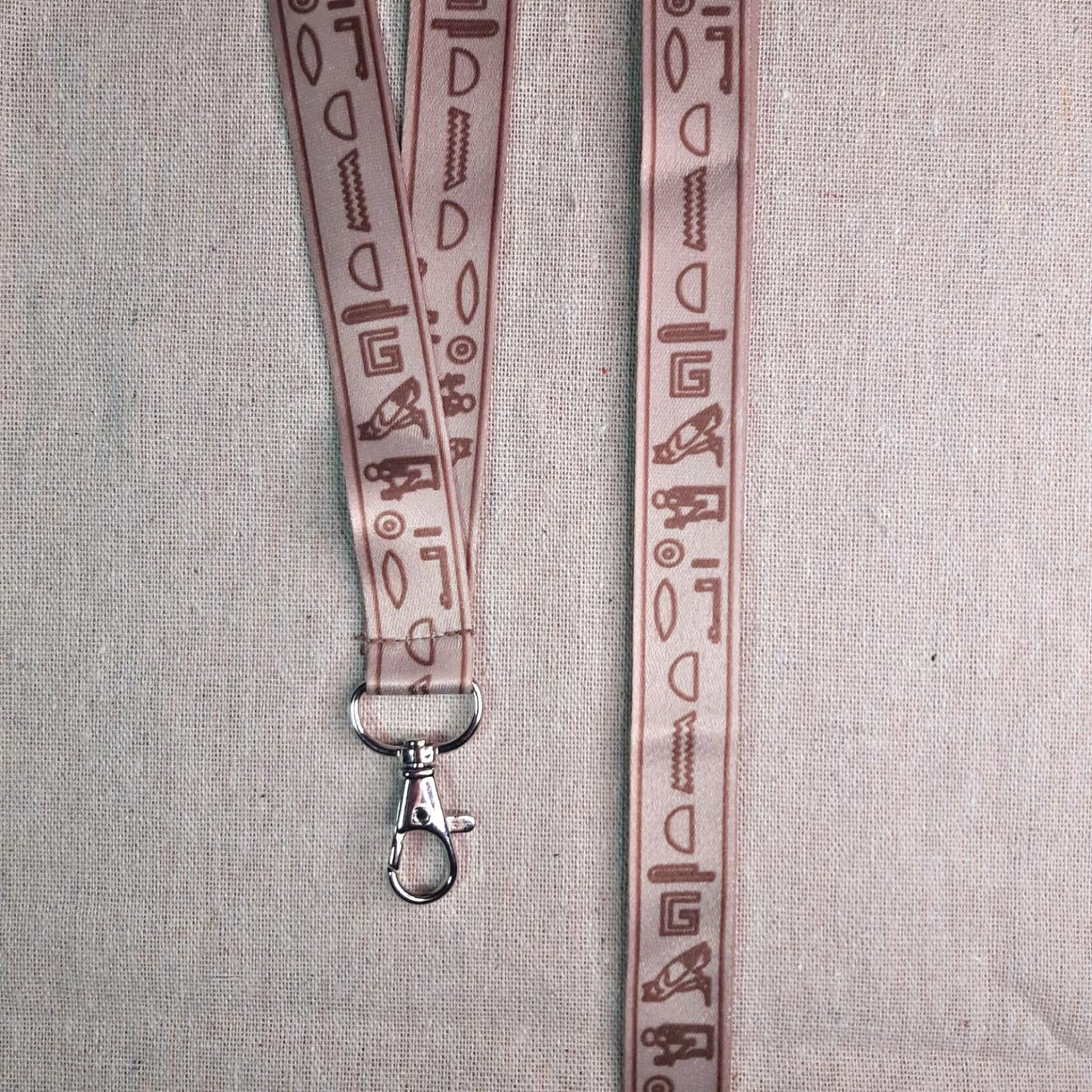 Hieroglyphs Ancient Egyptian Lanyard // Tanned // 45cm // Safety Clasp // High Quality