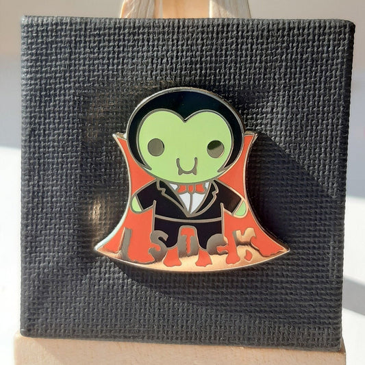 I Suck’ Self Depreciating Adorable Lil Vampire Hard Enamel Pin // 30mm tall // Gold plated metal