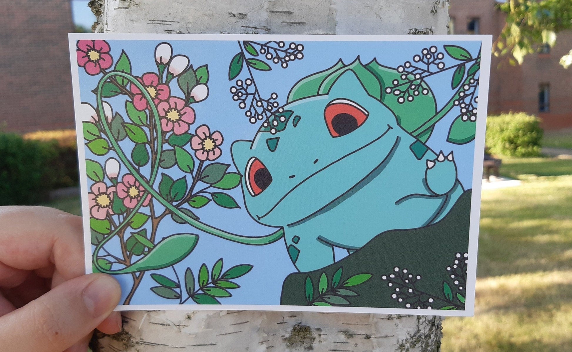 Bulbasaur Says Hi Pokemon Postcard // A6 Glossy // Blank Back