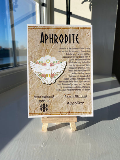 Aphrodite Postcard // Dove Dorable Deities // A6 Glossy // Blank Back