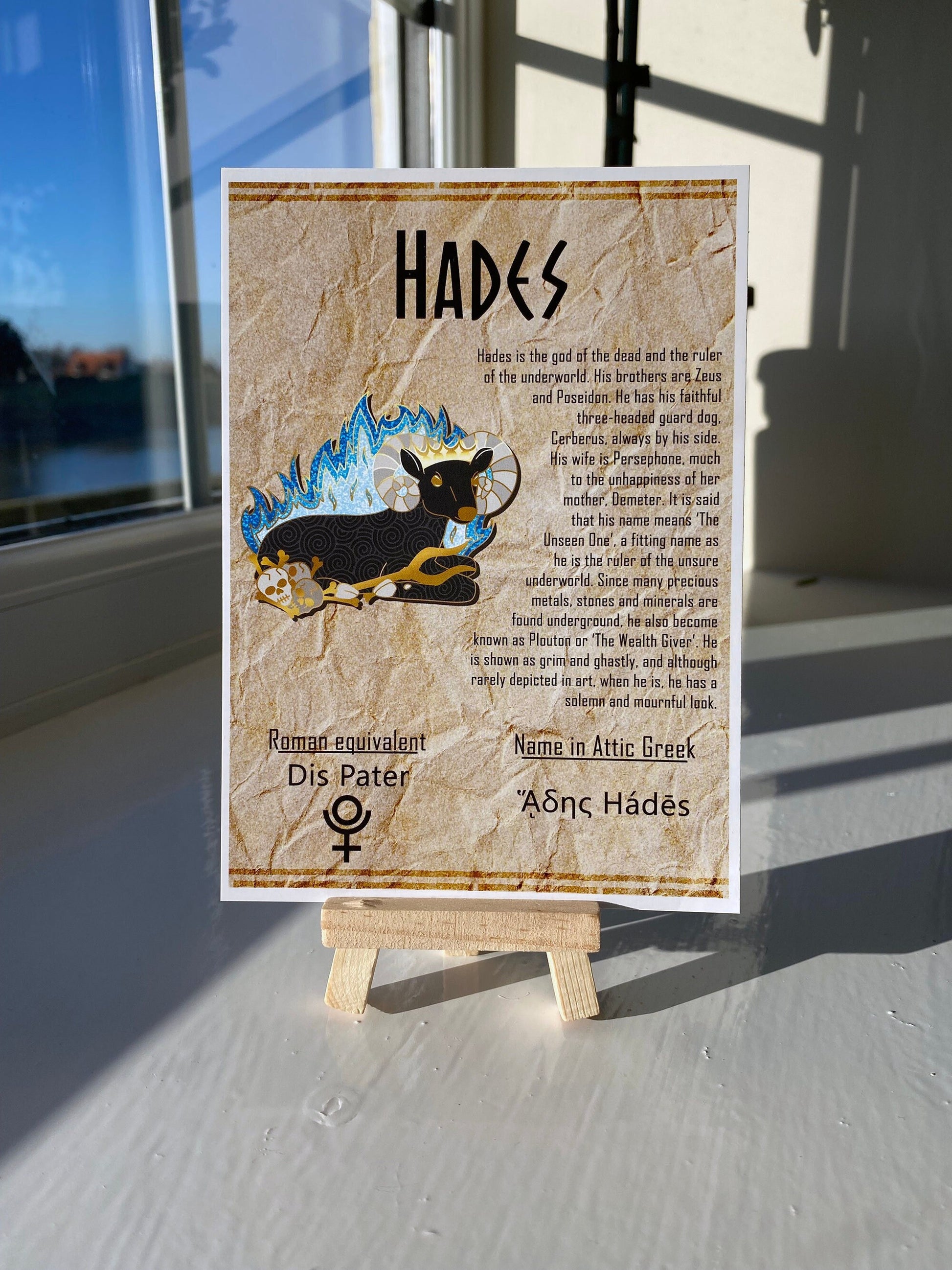 Hades Postcard // Ram Dorable Deities // A6 Glossy // Blank Back