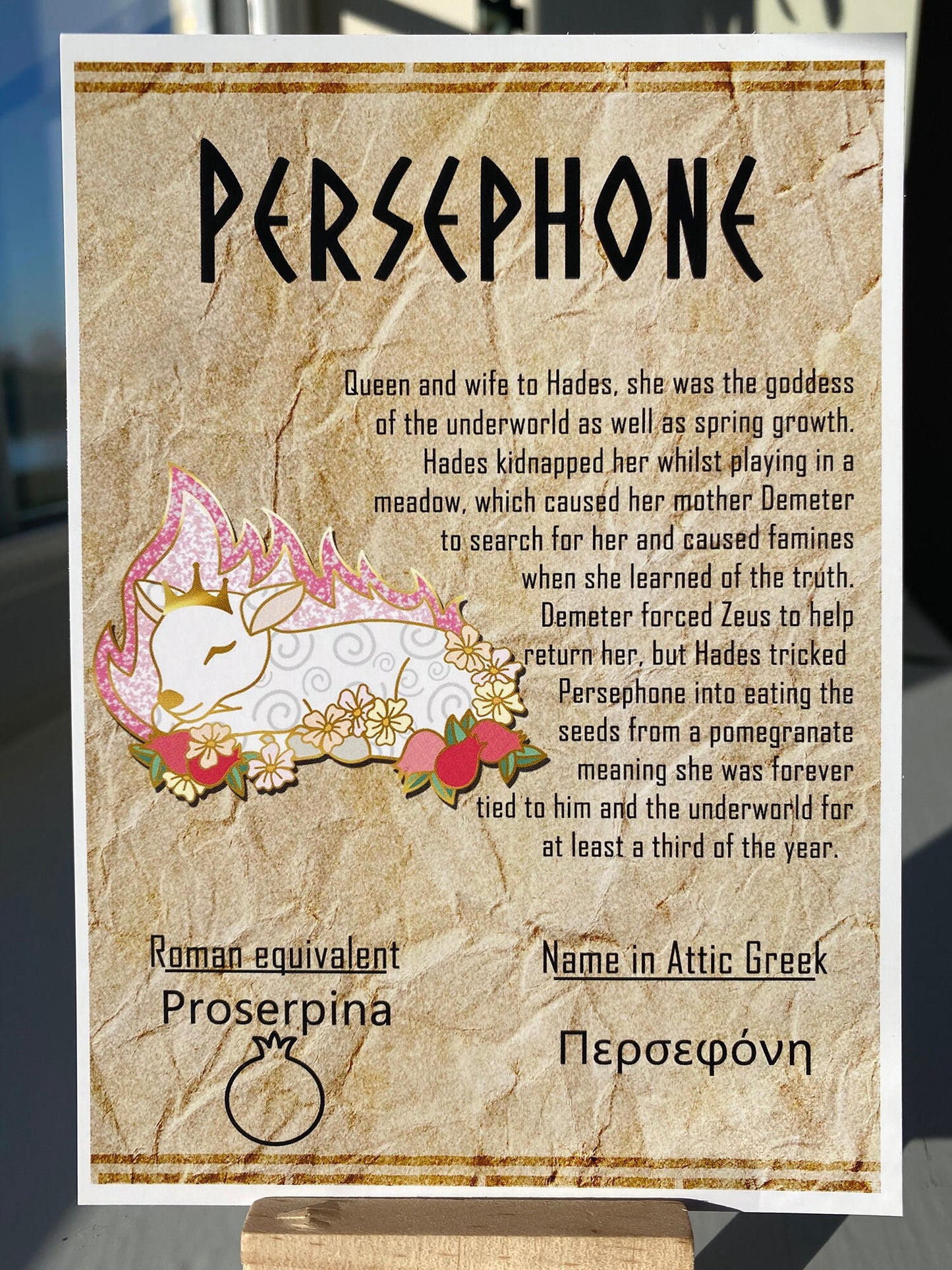 Persephone Postcard // Lamb Dorable Deities // A6 Glossy // Blank Back