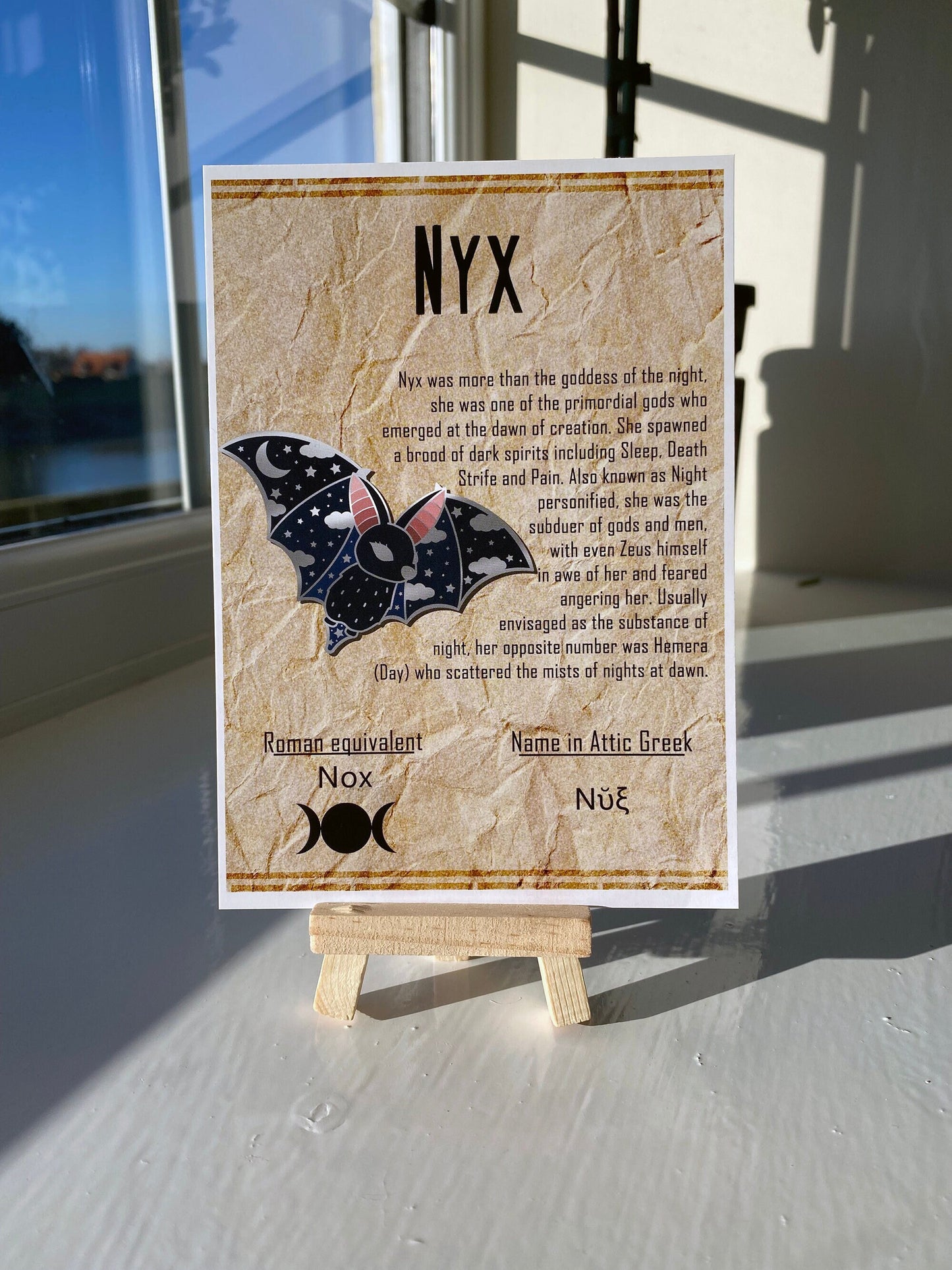 Nyx Postcard // Bat Dorable Deities // A6 Glossy // Blank Back