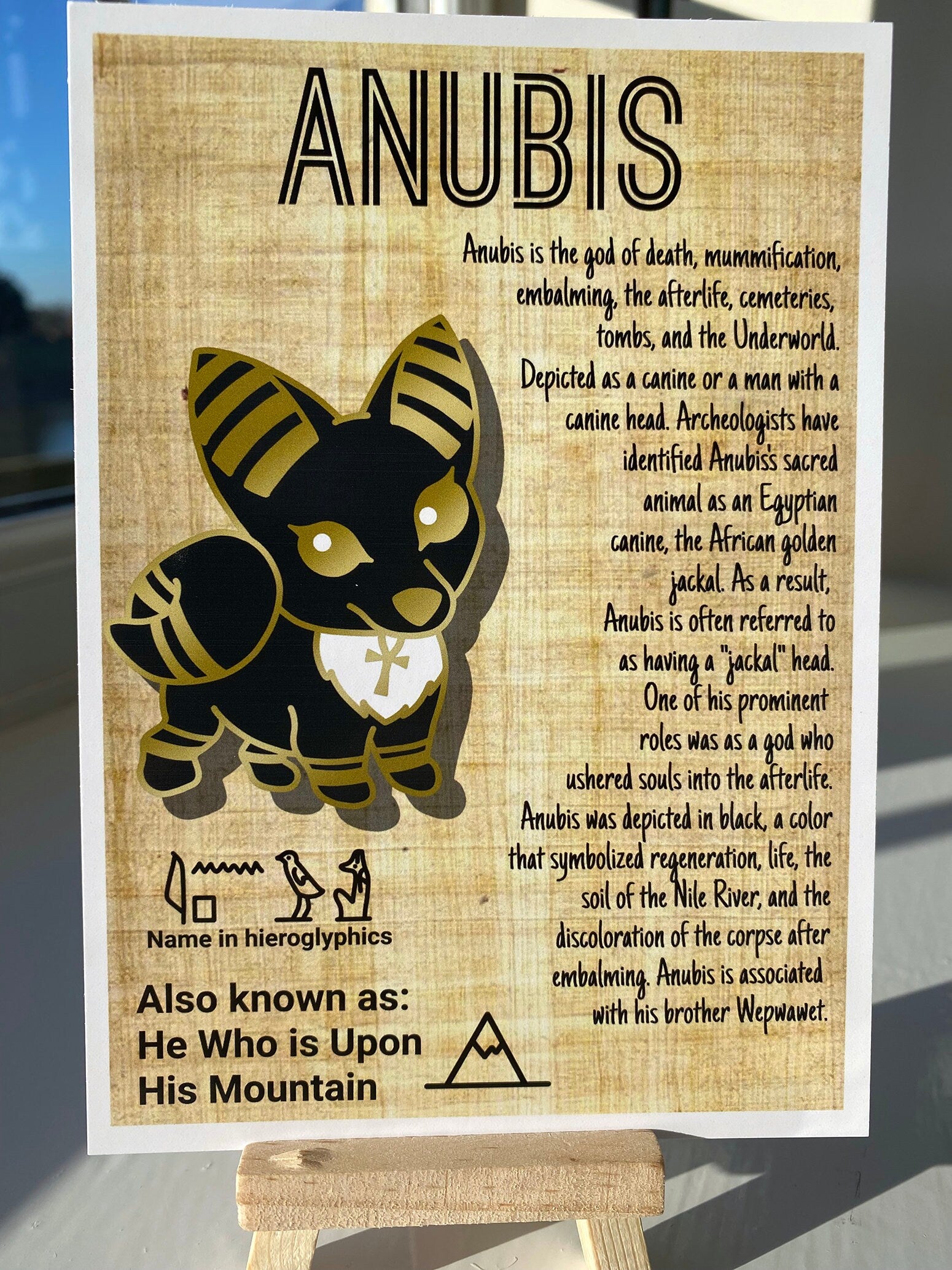 Anubis Postcard Print // Afterlife God // Jackal Dorable Deities // A6 Glossy // Blank Back