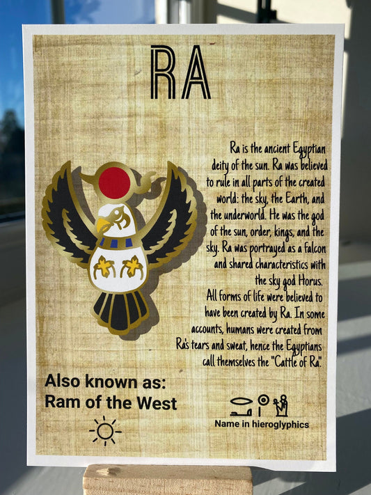 Ra Postcard Print // Sun God // Falcon Dorable Deities // A6 Glossy // Blank Back