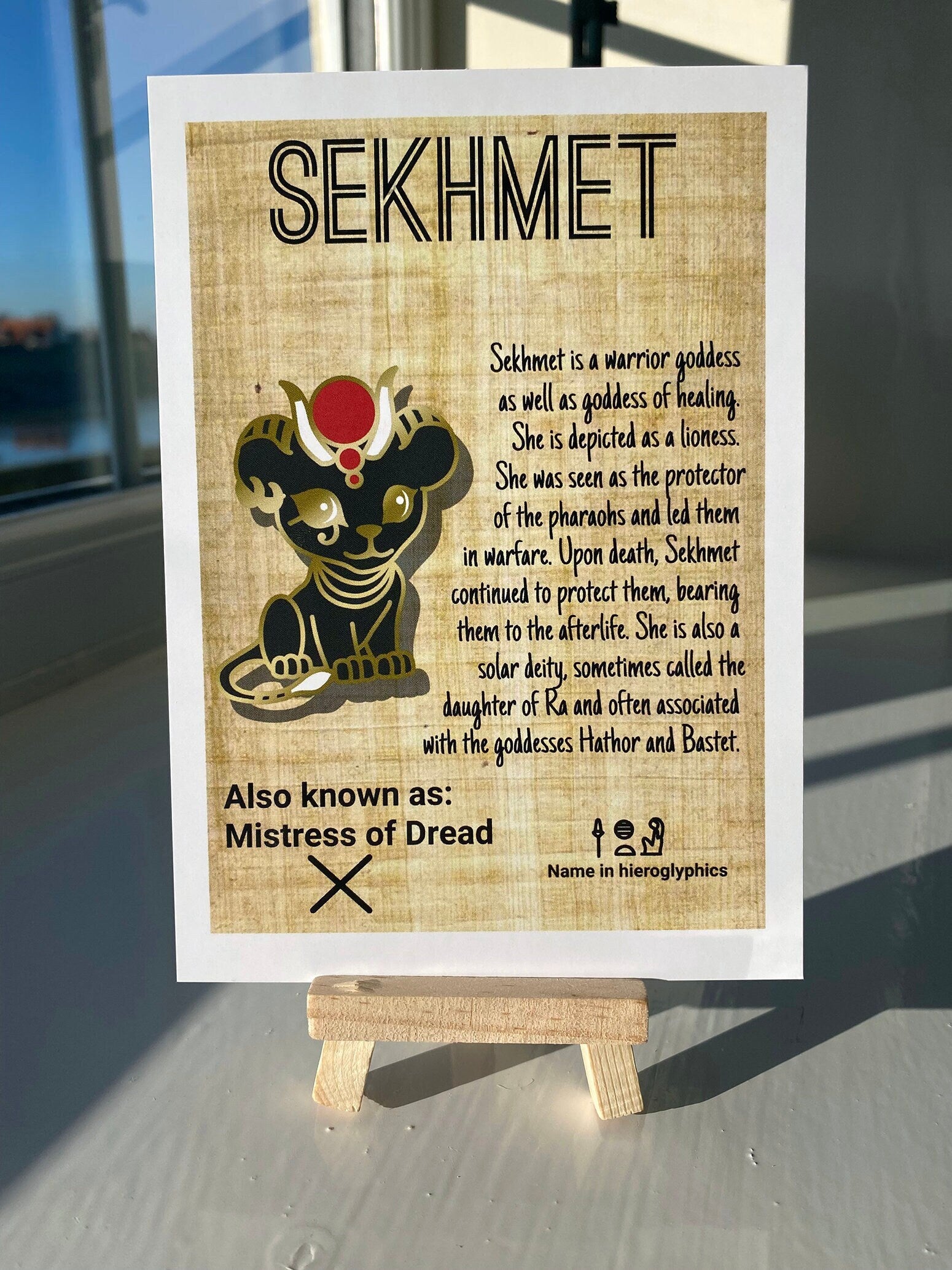 Sekhmet Postcard Print // Healing God // Lioness Dorable Deities // A6 Glossy // Blank Back