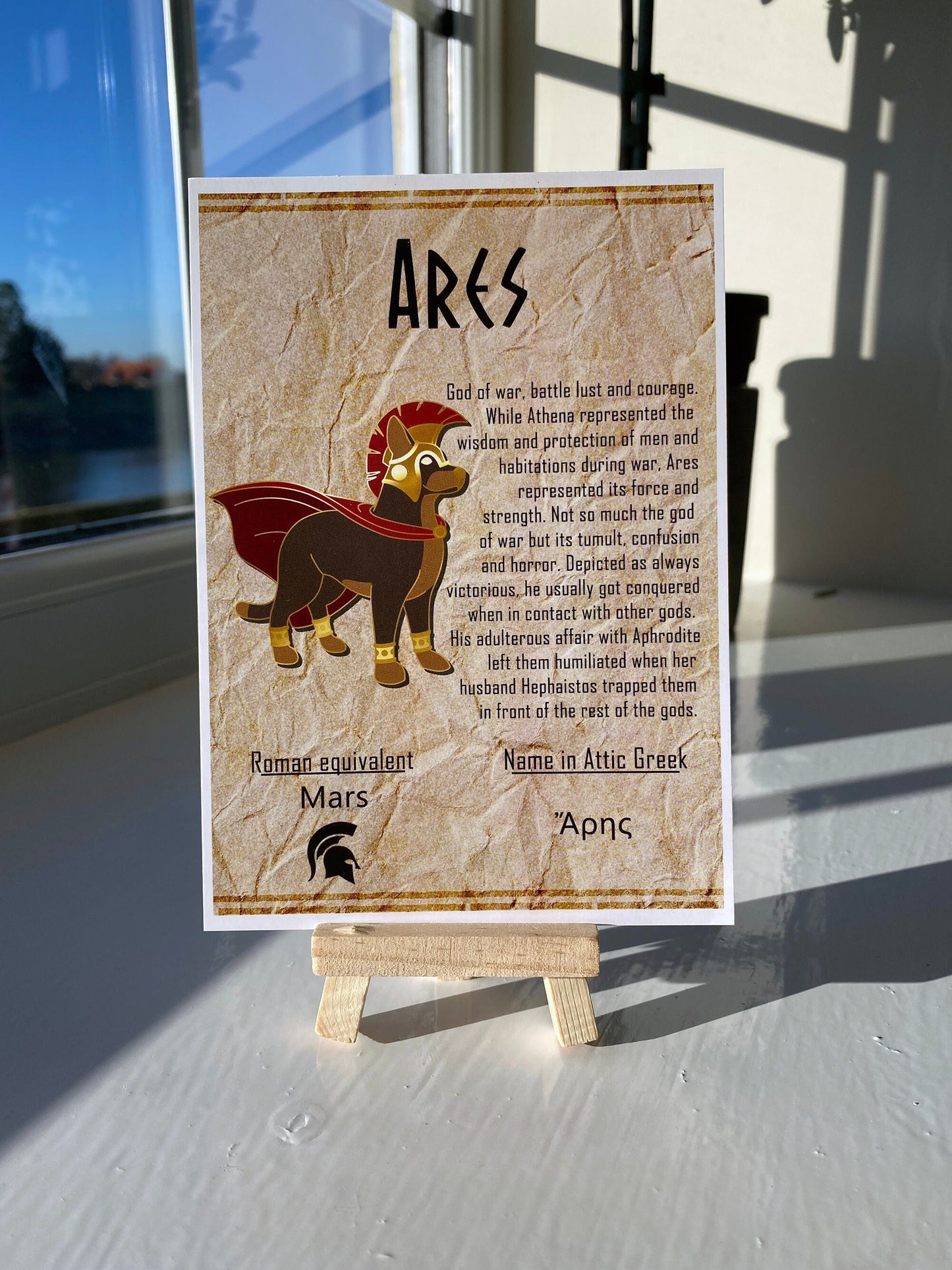 Ares Postcard // Dog Dorable Deities // A6 Glossy // Blank Back