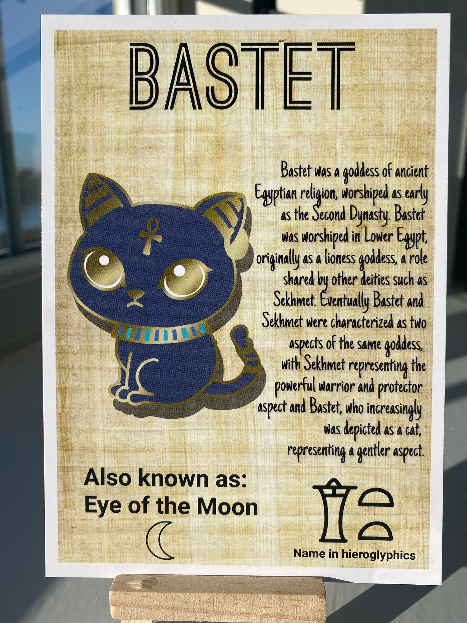 Bastet Postcard Print // Protection Goddess // Cat Dorable Deities // A6 Glossy // Blank Back