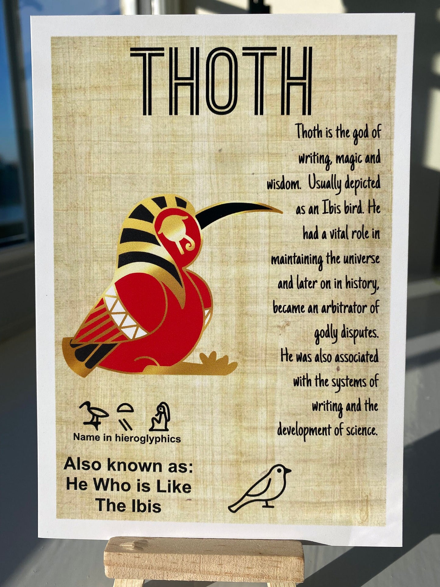 Thoth Postcard Print // Writing God // Ibis Dorable Deities // A6 Glossy // Blank Back