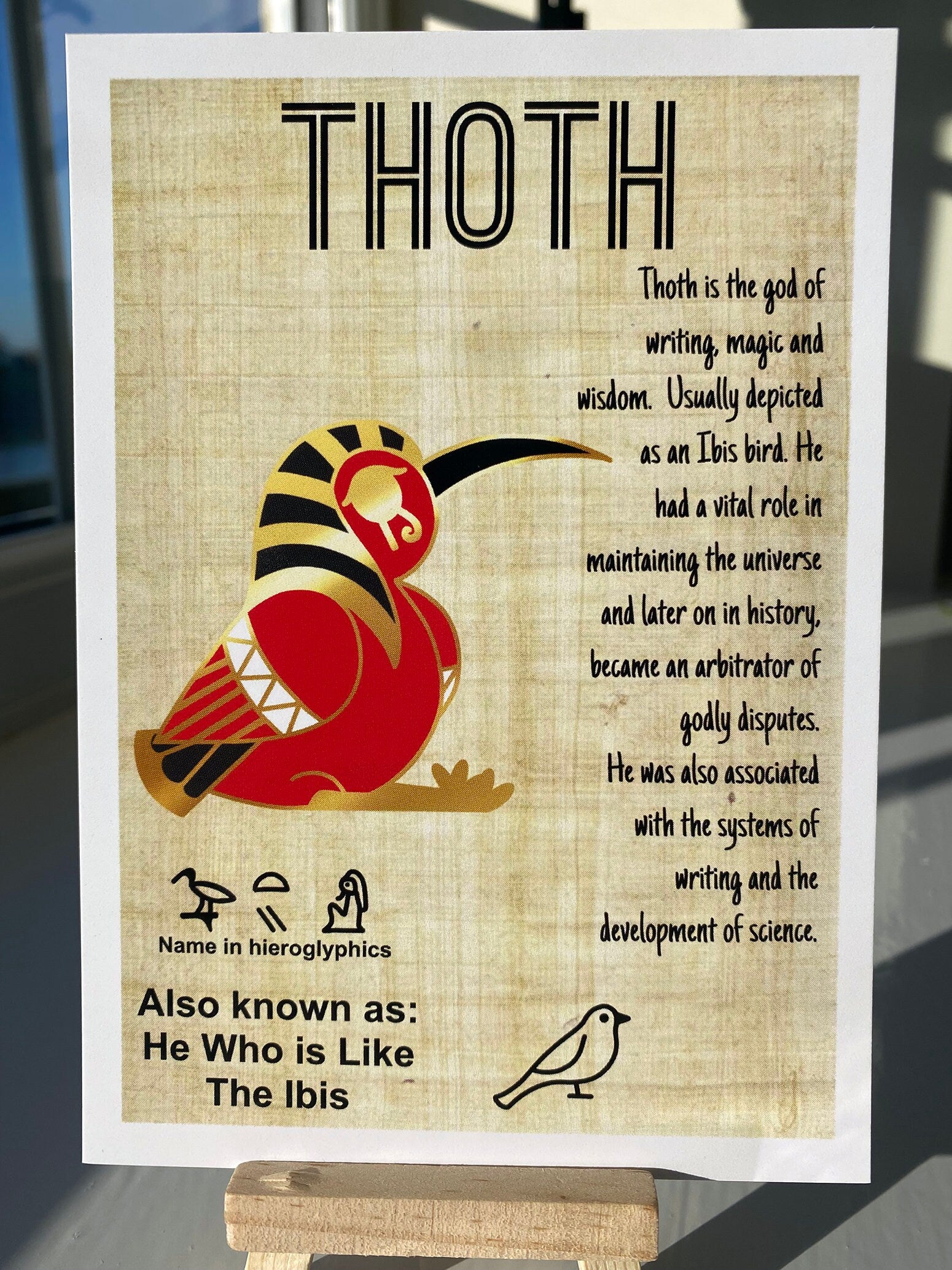 Thoth Postcard Print // Writing God // Ibis Dorable Deities // A6 Glossy // Blank Back