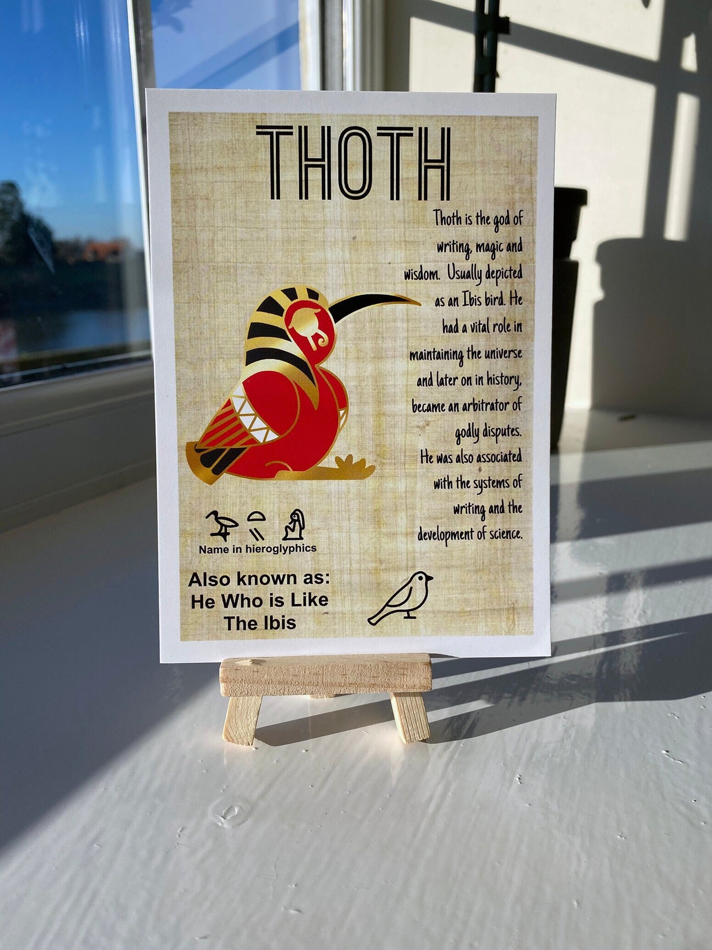 Thoth Postcard Print // Writing God // Ibis Dorable Deities // A6 Glossy // Blank Back