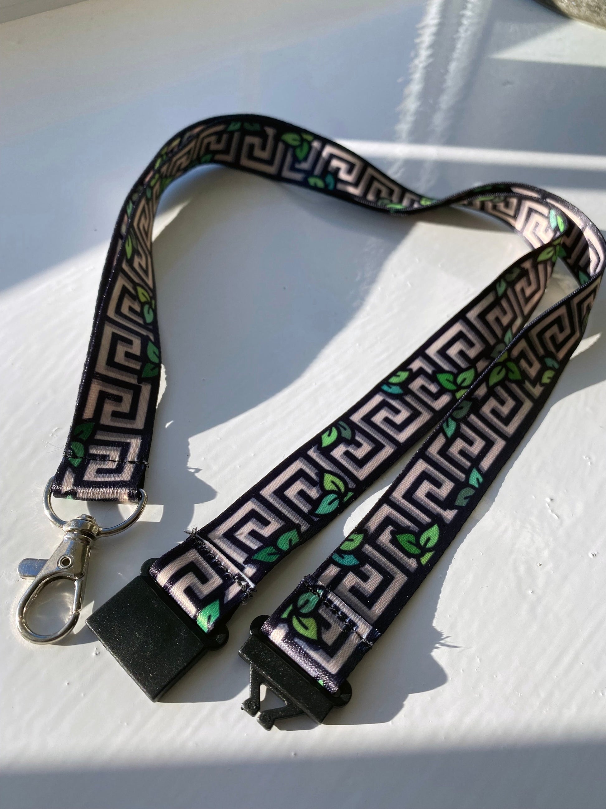 Greek Pottery Themed Lanyard // 45cm // Safety Clasp // High Quality