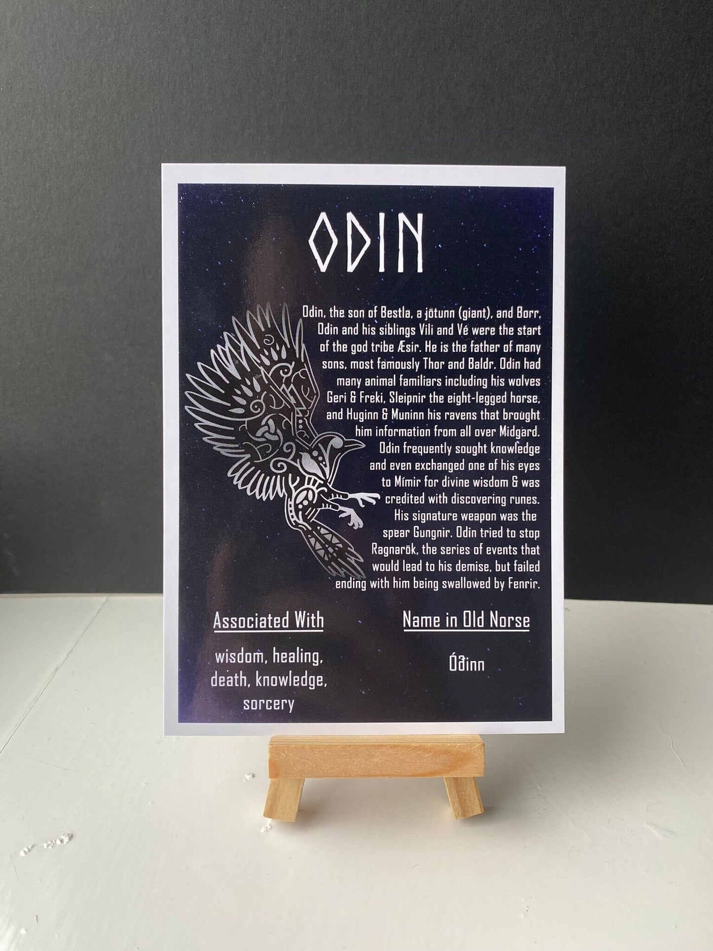 Odin Postcard Print // Norse Aesir // Ragnarok Series // A6 Glossy // Blank Back