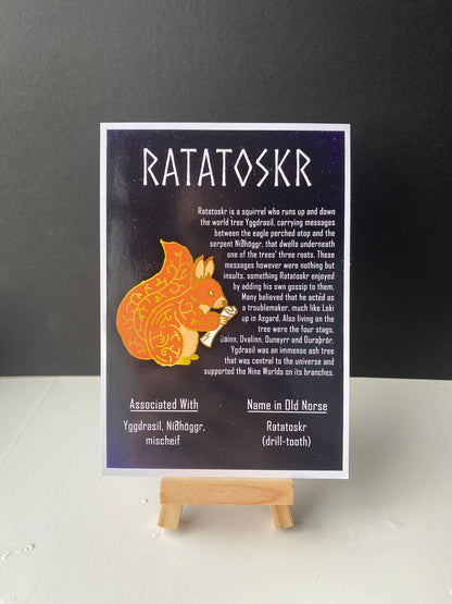 Ratatoskr Postcard Print // Norse Squirrel // Ragnarok Series // A6 Glossy // Blank Back