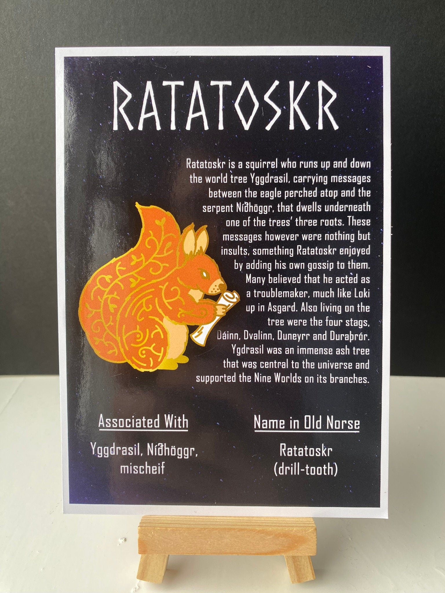 Ratatoskr Postcard Print // Norse Squirrel // Ragnarok Series // A6 Glossy // Blank Back